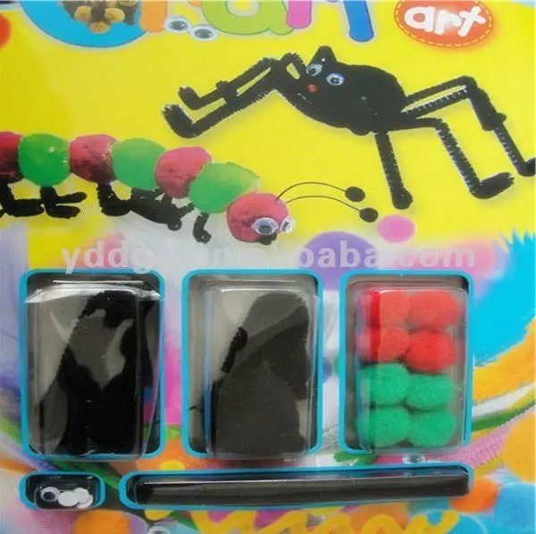 
stock craft supplies craft tinsel pom poms and craft 30mm chenille stems for toy accessories 