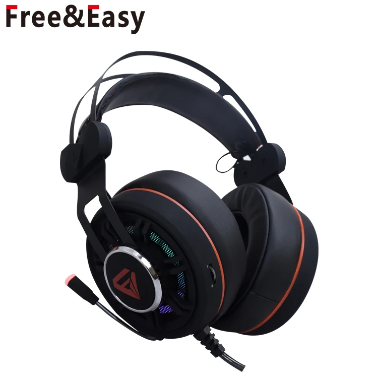 Custom Brands Logo Gaming Headset 7.1 Usb Built-In Microphone Gamer Leather Gaming Headphones