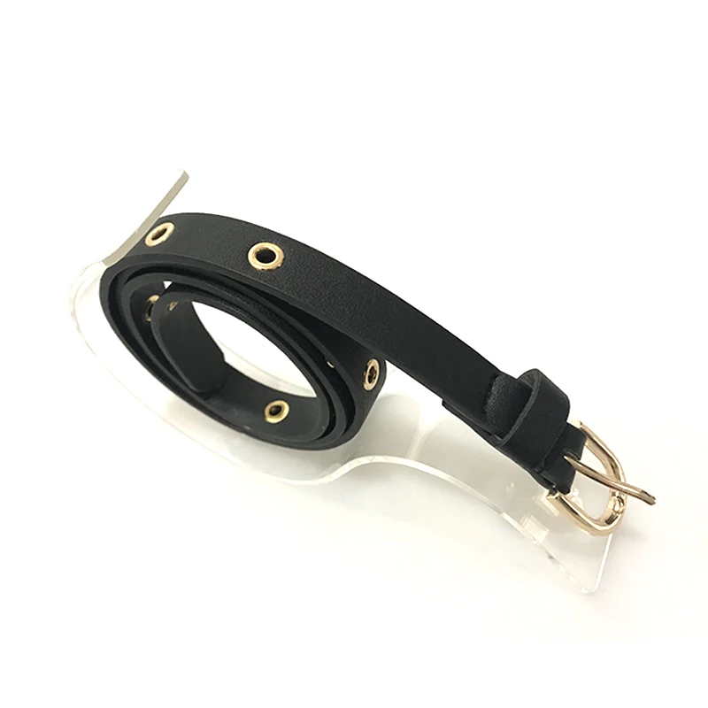 
Factory designer fashion new woman belt metal woman belt eyelet rivet woman belt PU leather brown punk sexy rock China supplier 