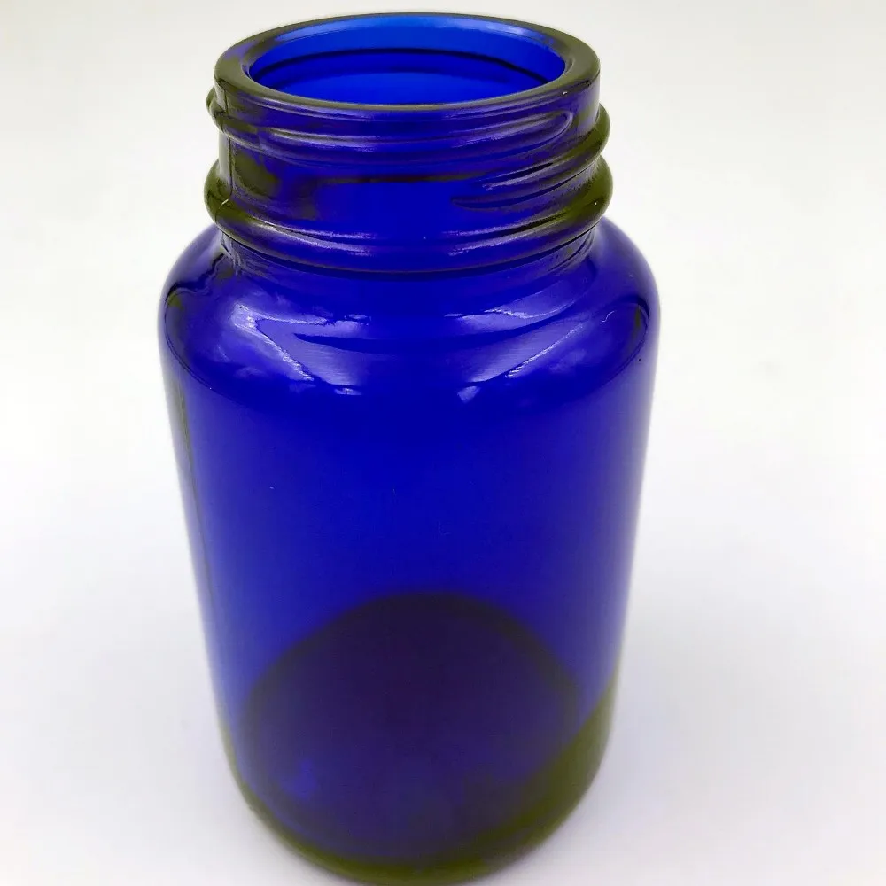 Medical wide mouth  glass bottle, amber, blue or green glass bottle