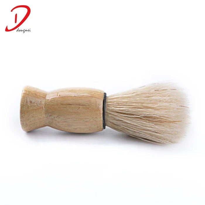 Wholesale cheap small wooden handle bristle hair disposable shaving brush with package