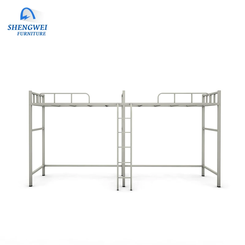 School modern design steel bed frame dormitory bunk bed with desk and wardrobe