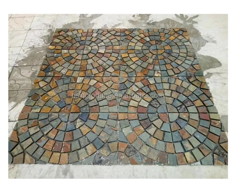 Mesh slate landscaping cobble stone pavers