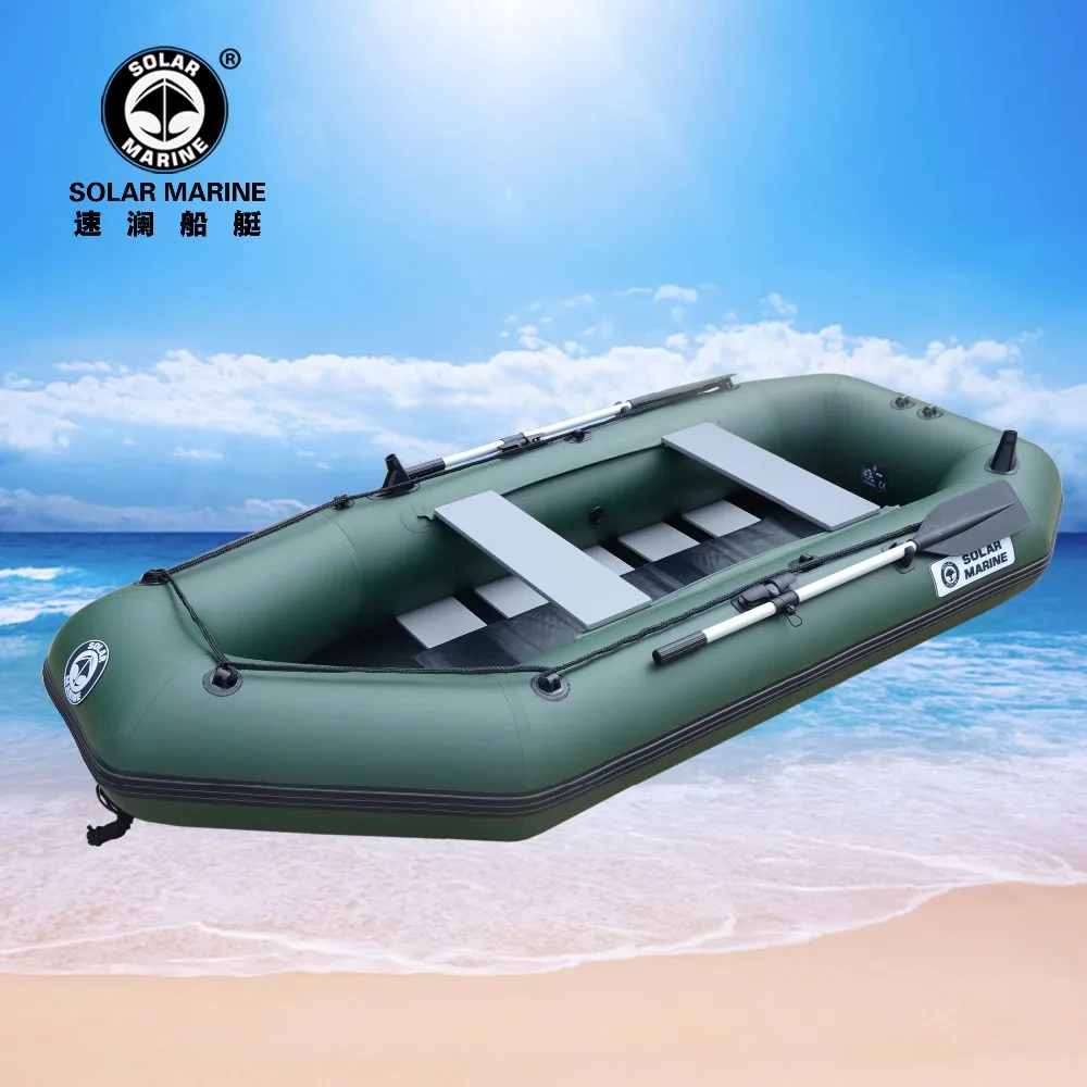 SolarMarine D270-1 Solar Marine 2.7m Wood Floor Thick 0.9mm PVC Inflatable Fishing Kayak Leisure Rowing Rubber Boat