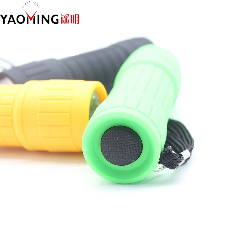 YAOMING cheap rubber 9led torch light mini flashlight promotional/led projector torch