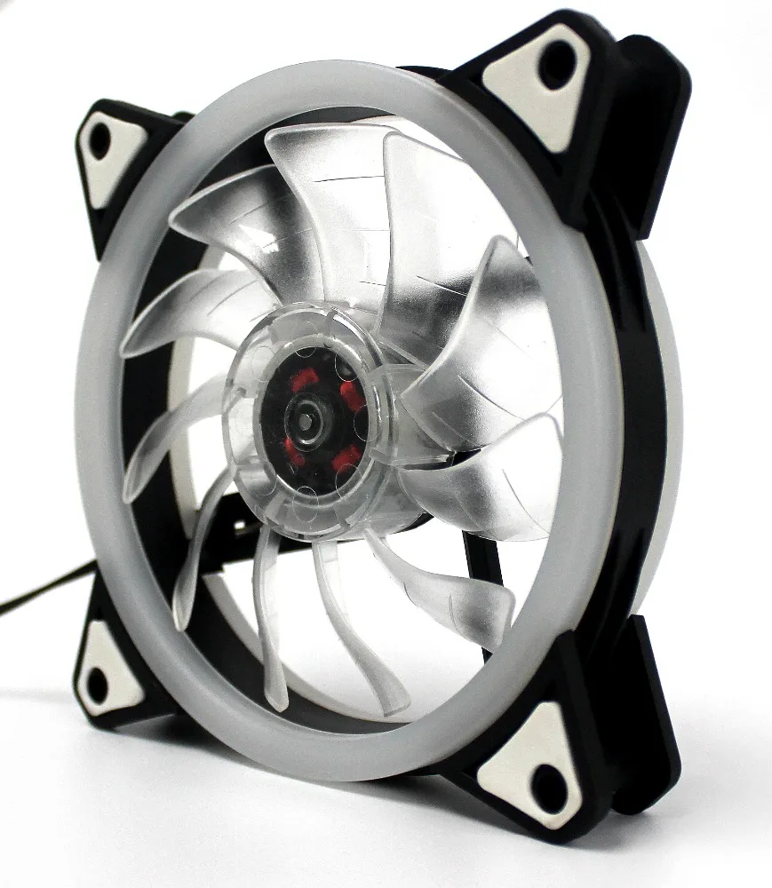 
12025 Dual Ring RGB Case Fan with Programmable Rainbow Led Light and Controller 