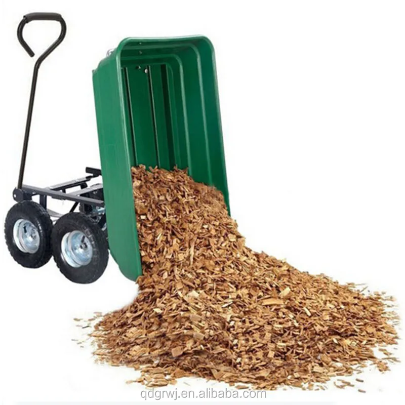 Четыре колеса сад пластиковый Складной садовый инструмент корзину