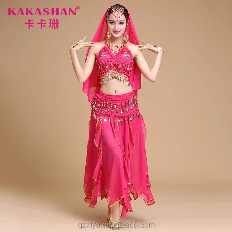 Adult Bollywood Turkish Belly Lyrical Dance Costume Top And Skirt Set