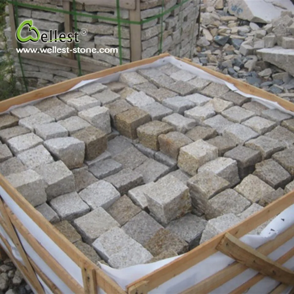Wholesale yellow granite pavers driveway paving stones