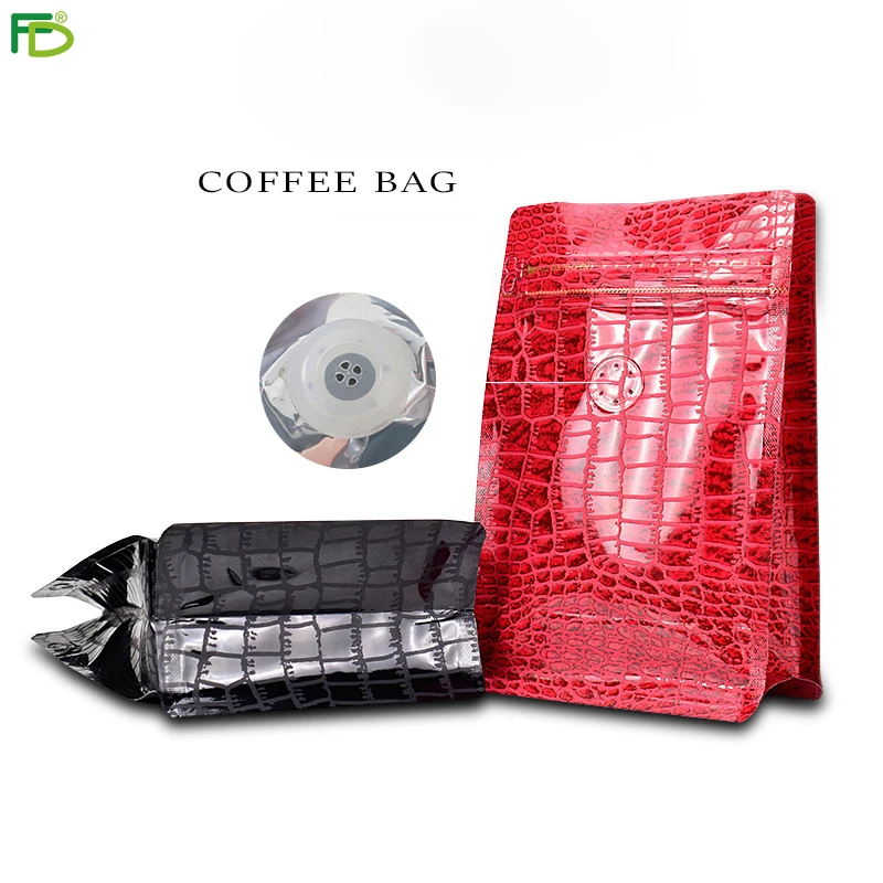 Food Grade Food Grade Packaging Practical Reusable Vented Zip Lock Coffee Packaging Bags With One-Way Valve