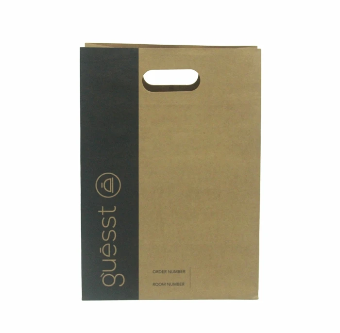 Heavy duty brown kraft paper bag die cut handle