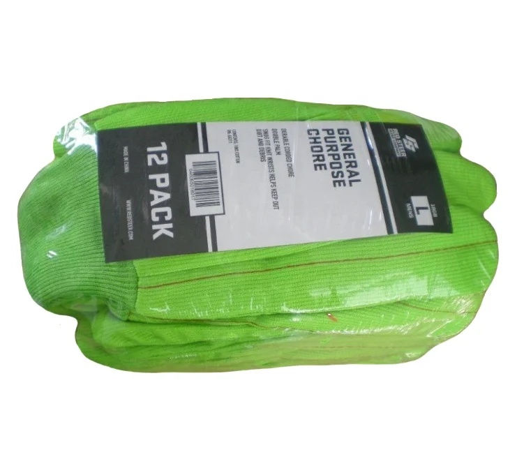 Oil And gas Industrial Cotton Fleece Brushed Armour Impact Resistant back Green King Safety Worker Gloves with Knit Wrist