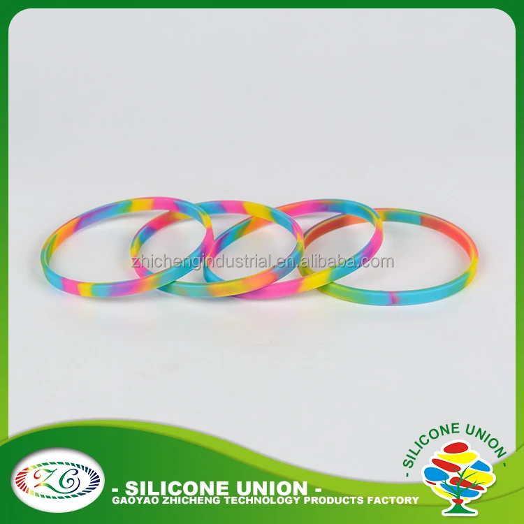One Direction silk rpint thin rainbow color rubber silicone wristband silicone bracelet