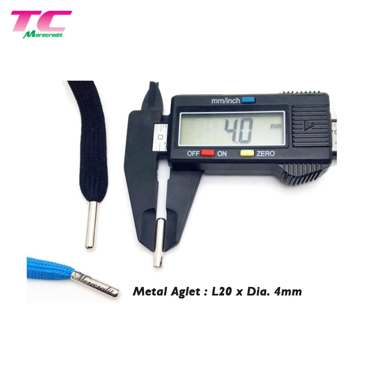 Morecredit Best Selling  Bullets Shape Shoelace Aglets Factory, Wholesale Round Metal End Tips For Rope String Laces