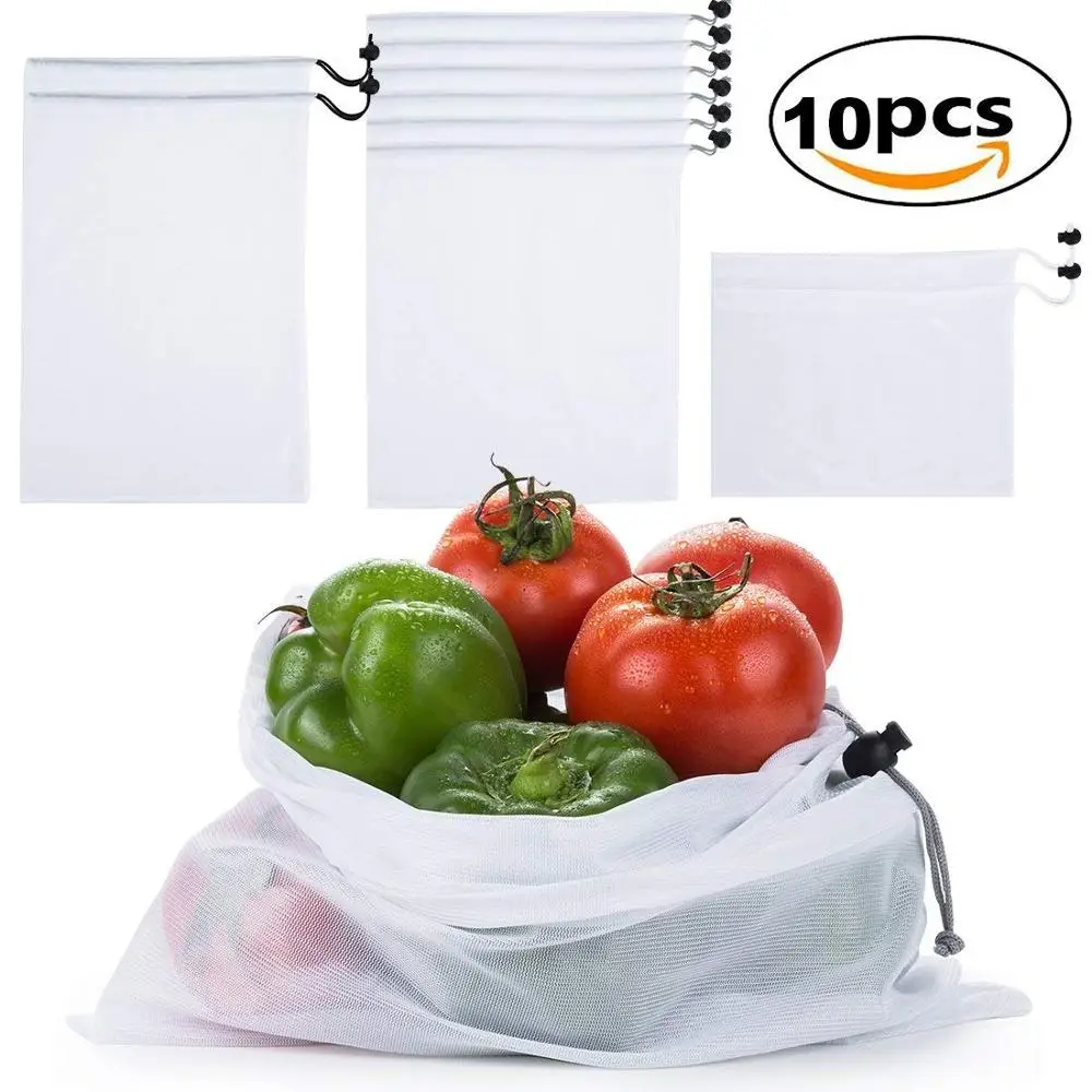 Multipurpose mesh nylon bags, reusable nylon mesh bag for fruit & vegetables