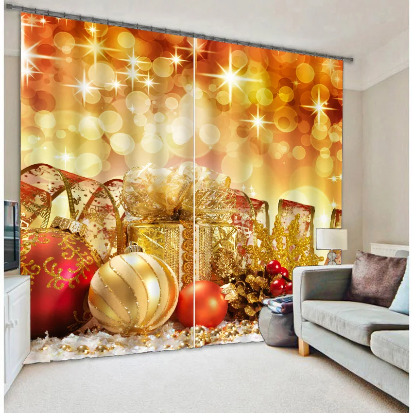 
Latest Dsign Top Sale Christmas Series 3D 100% Polyester Curtain , Living Room Curtain , Blackout Curtain 