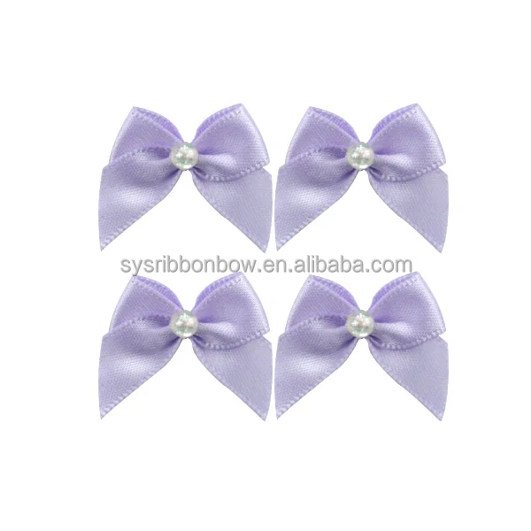 Wholesale high quality pre-made mini satin ribbon bow for bra decoration