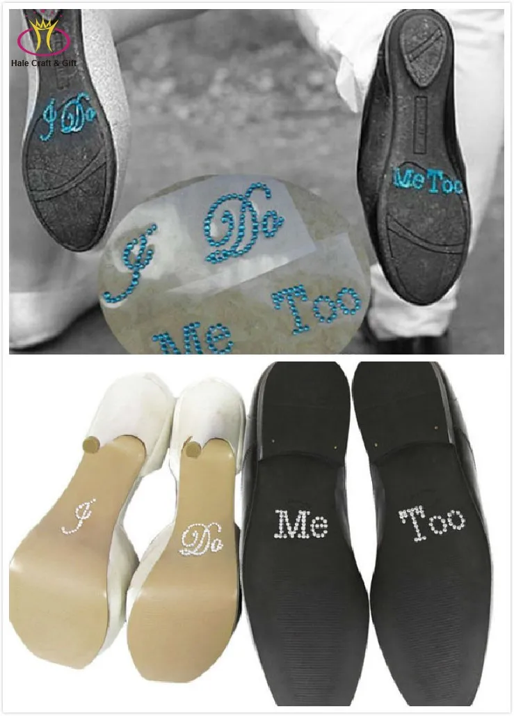 Crystal I do Adhesive Letter Rhinestone Sticker For Wedding Shoe