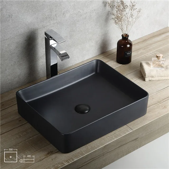 matte black bathroom oval ceramic basin for washing