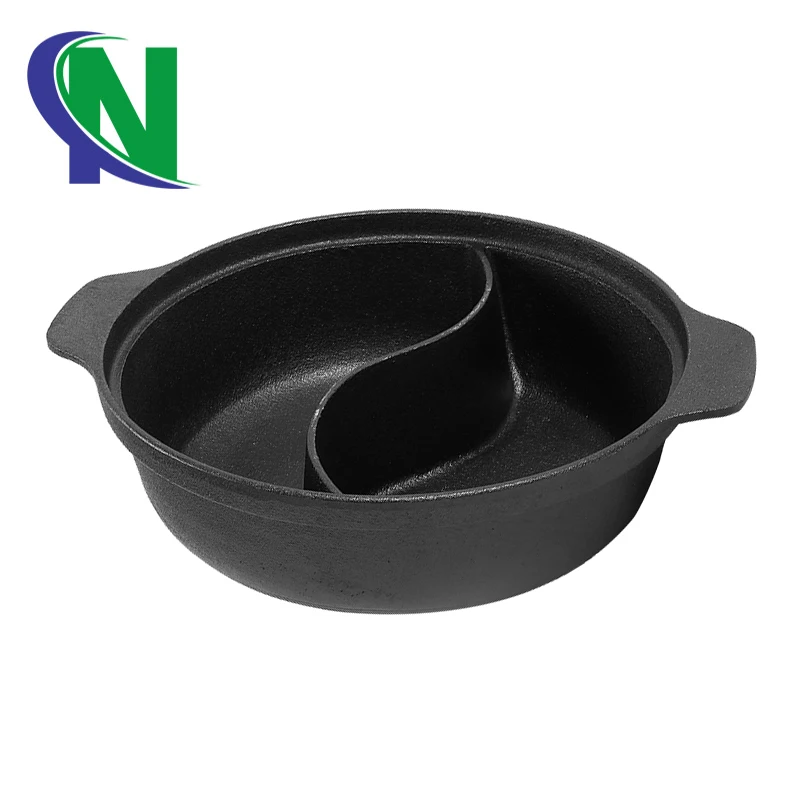 Cast Iron Hotpot Cooking Pot With Divider