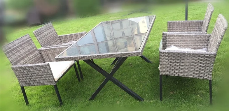 
Alliance Luxury Outdoor Rattan Chair Dinning Table Set 