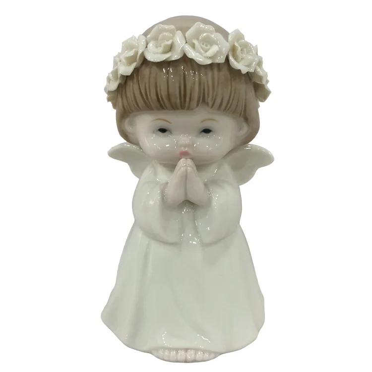 Ceramic Praying Girl Angel Figurine Ornament