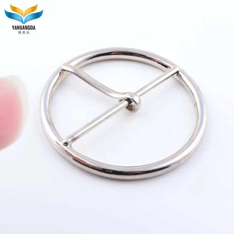factory oem round buckle metal zinc alloy belt buckle O silver  buckle