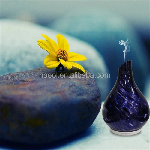 
Seven LED light changing popular unique vase shaped glass aroma diffuser 