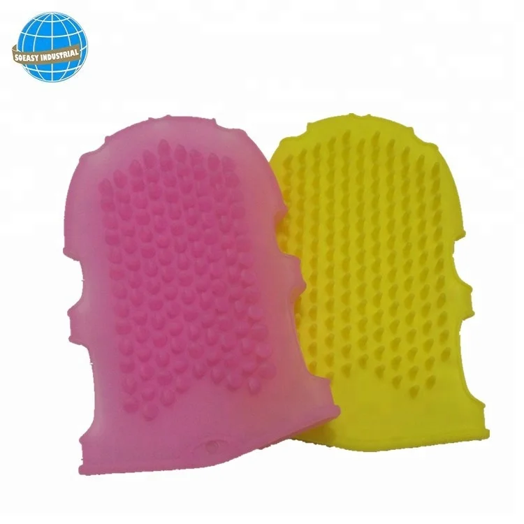 Silicone Body Brush Glove Scalp Massage and Exfoliating Anti-Cellulite Brush for Spa or Bathroom Use