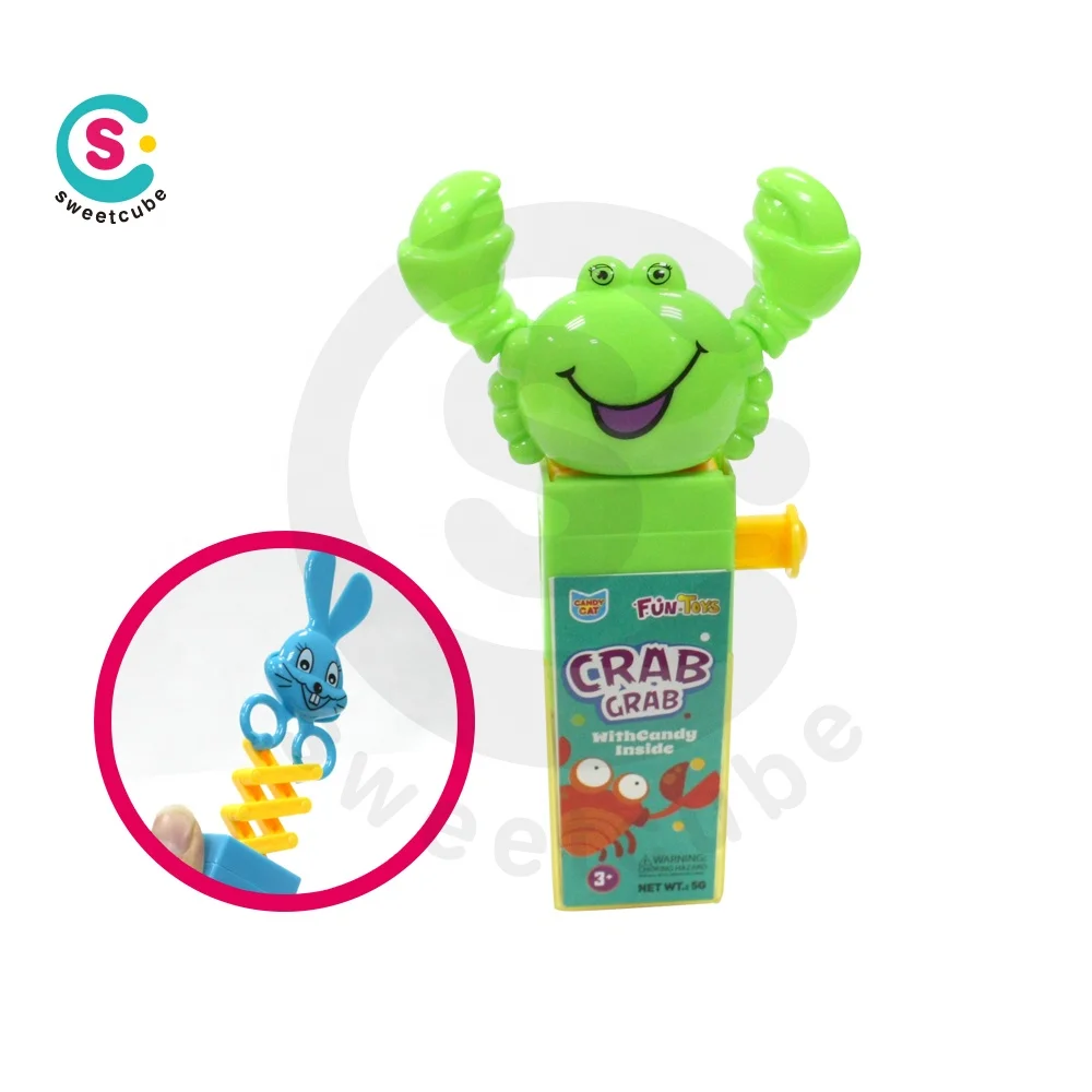 Sweetcube custom spring plastic toy with candy