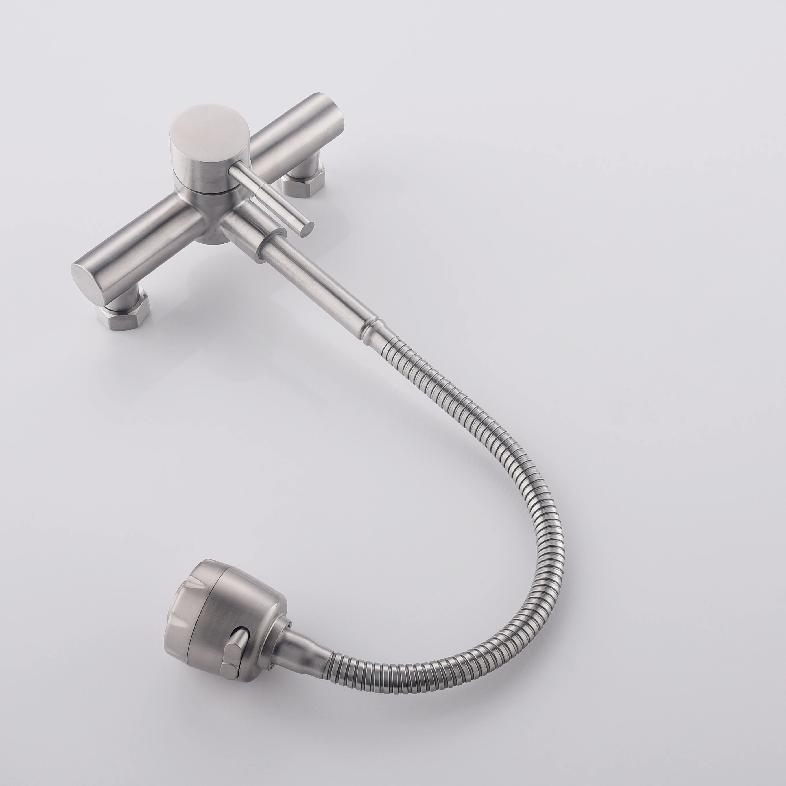 Modern Kitchen Stainless Steel Wall Mounted Pre Rinse Cold And Hot Faucet For Kitchen