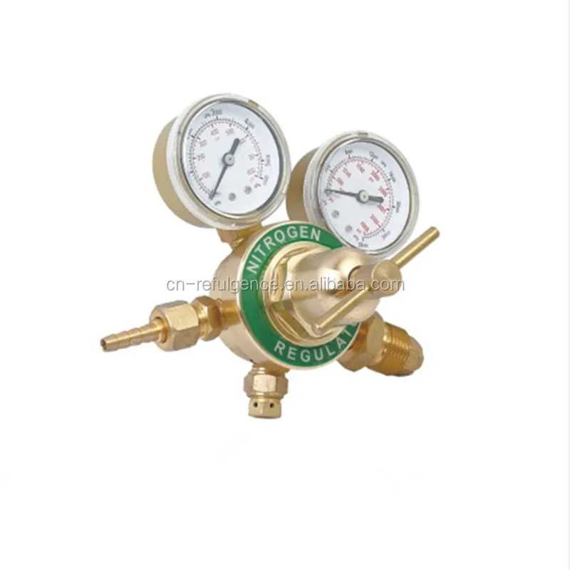 REFULGENCE NITROGEN GAS REGULATOR, MEDIUM-SIZED AMERICAN TYPE NITROGEN REGULATOR, FULL BRASS REGULATOR