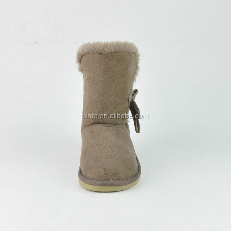 
Little girls pink winter warm ankle fur kids boots 
