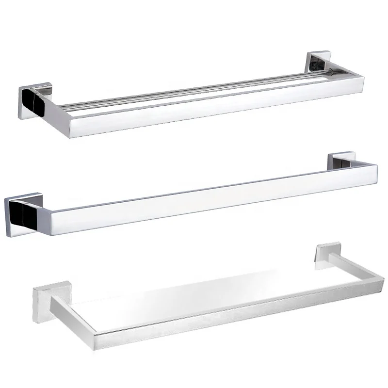 China Hotel 6 Piece Bathroom Accessories Set Stainless Steel Soap Dish Toilet Brush Paper Holder Robe Hook Towel Rack