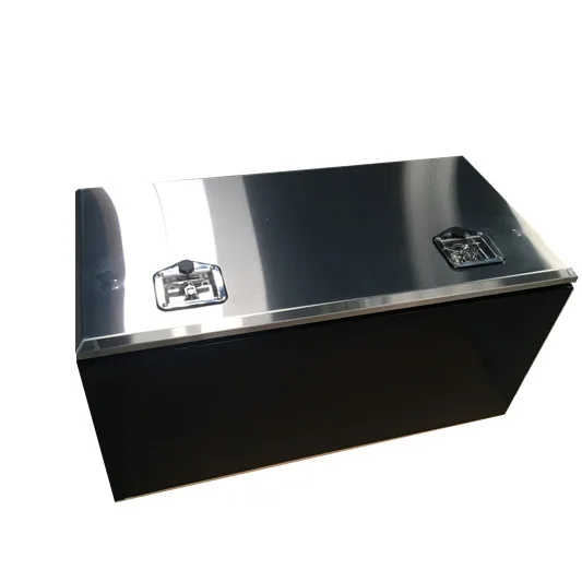 large empty metal tool box for truck