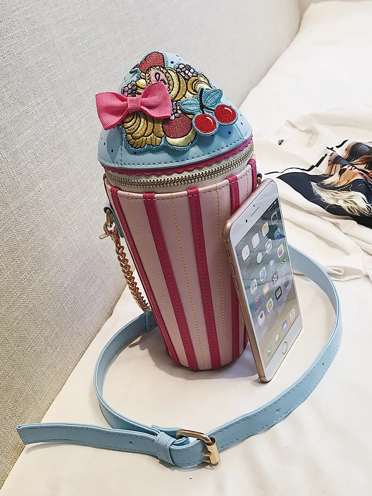 China Girls Cute Cartoon Pink Fashion Ice-cream Shape Crossbody Bag for Kids Guangzhou Wholesale