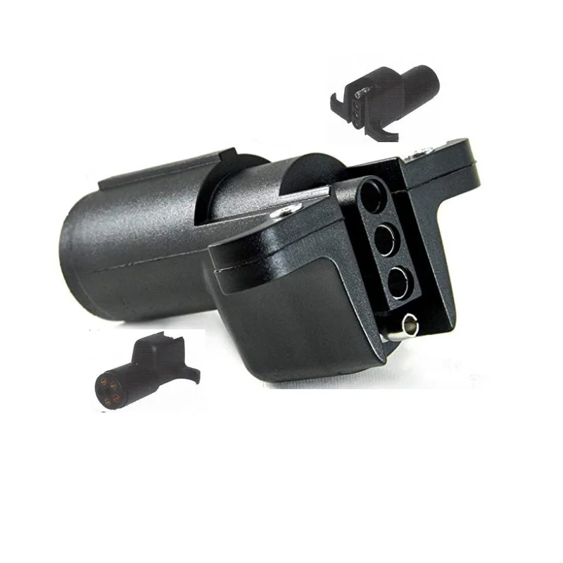 china high quality 6 Way Round Pin to 4 Way Flat Adapter, RV boat Blade wire harness Trailer Adapter