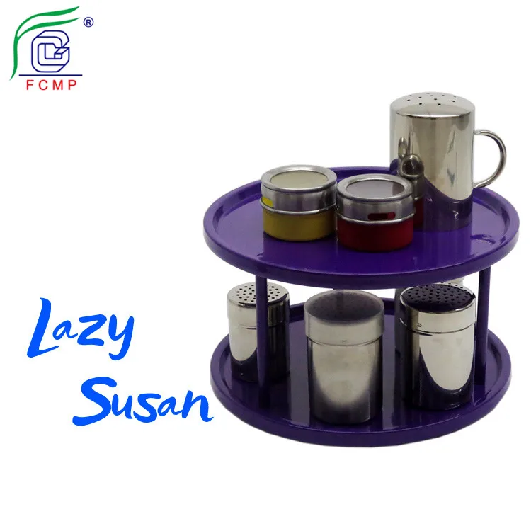 2 уровня фиолетовый порошковое покрытие lazy susan вращающийся лоток