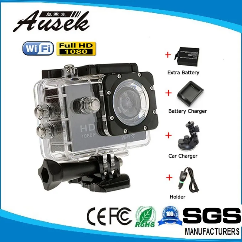 HD 1080p 12MP воданепранікальны спорт дзеянняў Відэа SJ4000 камера WIFI дзеянняў камеры аксэсуары ўключаны мантажныя камплекты