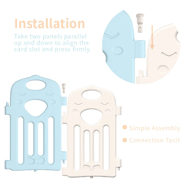 
Baby Safety HDPE Plastic Playpen Play Fence Baby Play Yard Gates 10+2 Panel kids Play Pen 