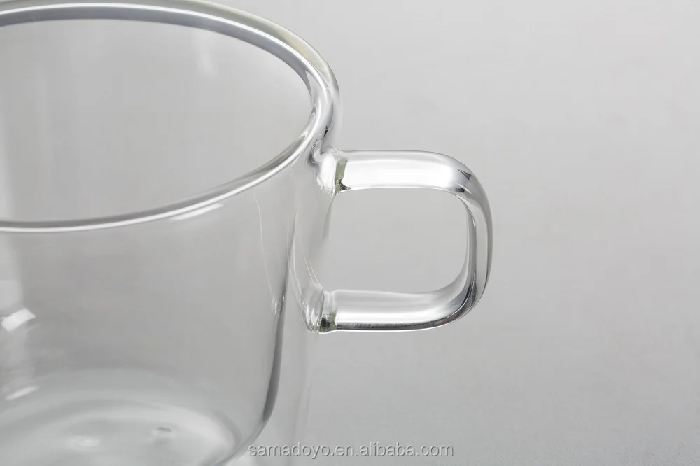 Transparent Glass Tea Cup High Temperature Resistant Double Wall Glass Coffee Mug Double Glass Cup Portable Tea Cup with Handle