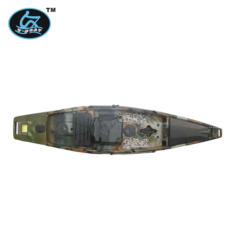 4.173m-long camouflage color pro angler fishing kayak&kajak canoe boat with pedal from U-Boat factory