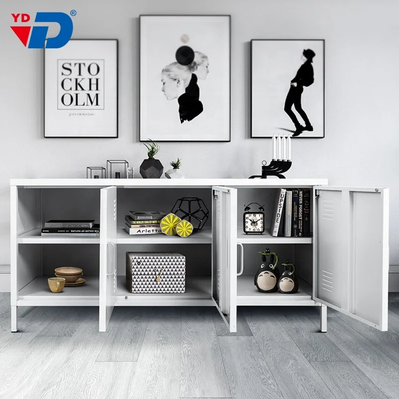 RETAIL PRODUCT  Colorful steel modern livingroom metal  design cabinet new cheap useful large storage furniture classic tv stand