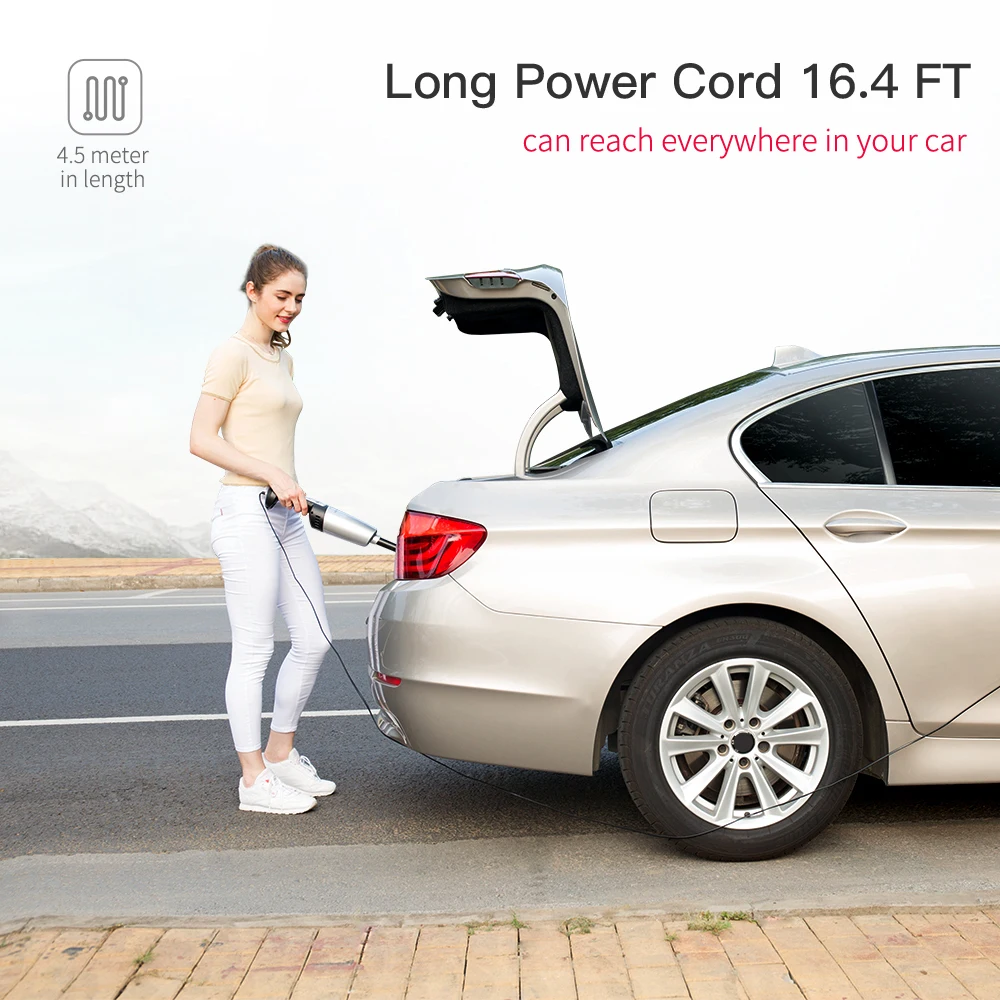 YANTU V01 black high power portable wireless 120w cordless handheld car strong suction 7000PA vacuum cleaner for car