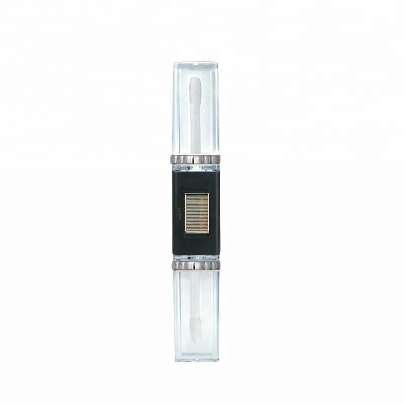 empty double end square LED light lip gloss tint oil lipgloss packaging bottles liquid lipstick containers tubes custom logo