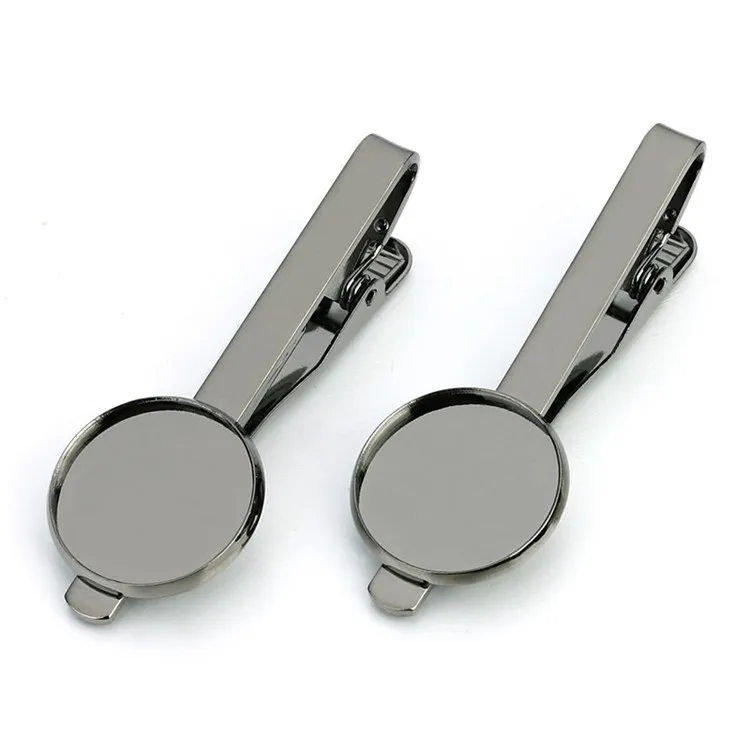 Медный зажим для галстука серебряного цвета с круглыми зажимами 16 18 20 мм, основа для кабошона для мужчин