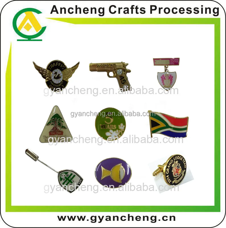 Hot sale 2023 Cool Design Gun Shaped Western Shooting Metal Badges&Enamel for Sale