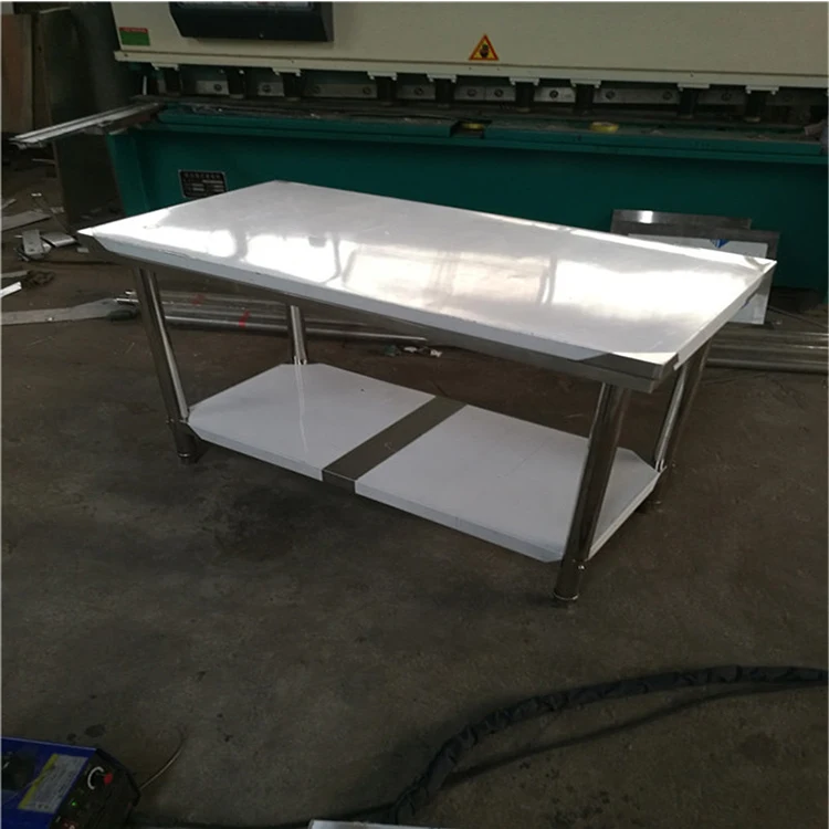 Premium quality stainless steel commercial kitchen industrial work table