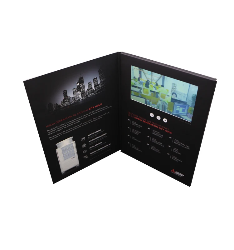 
Amazon hot selling A4 7inch video greeting brochure card 