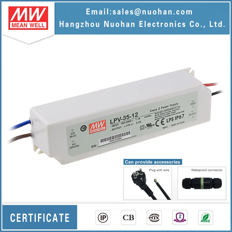 Mean well LPV-35-12 35w led light driver 35w 12v led driver